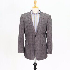 Rockin' Sartorial 42L Gray Check 2-Button Sport Coat Blazer Jacket T082